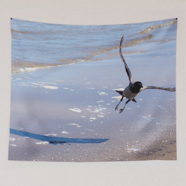 Item preview, Grey crow, flying off above the water designed and sold by lena-maximova.
