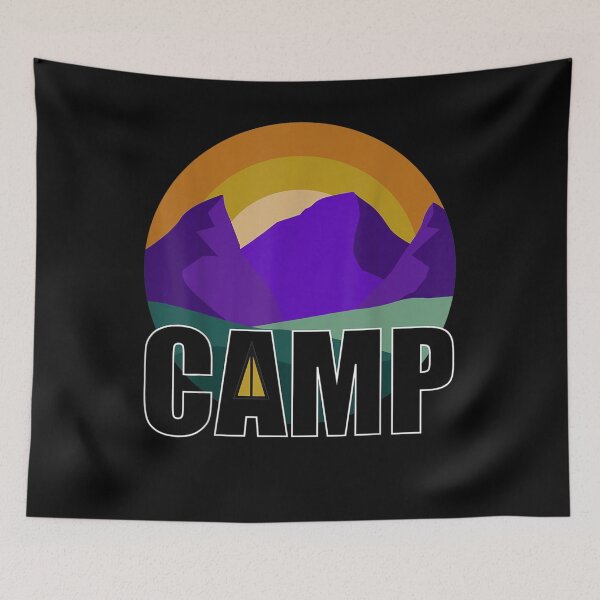 Item preview, Camp With Purple Mountains Outdoor Scene And Sunset  designed and sold by beatabea.