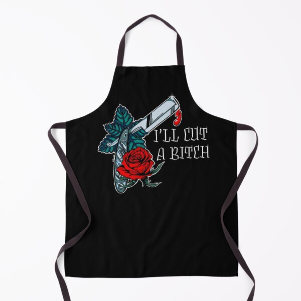 Item preview, "I'll Cut A Bitch" Barber Straight Razor Tattoo designed and sold by KerlZ.