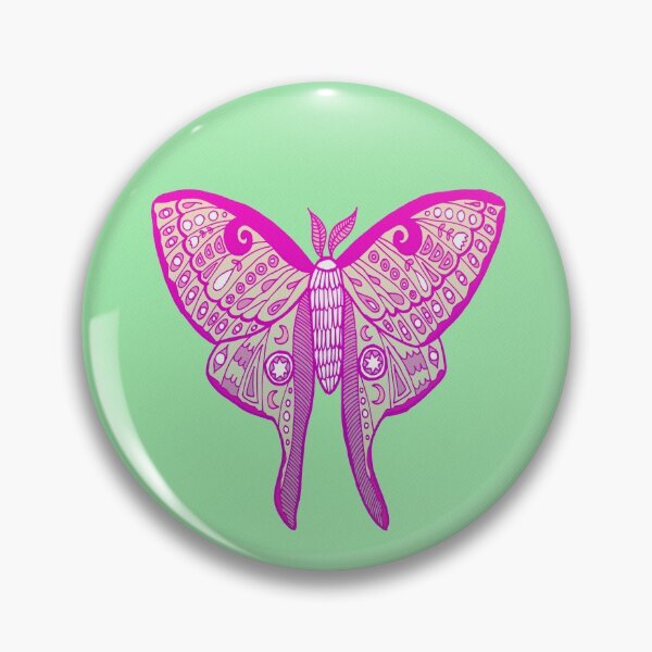 Item preview, Luna Moth Butterfly Pink and Mint designed and sold by Julie Erin Designs.