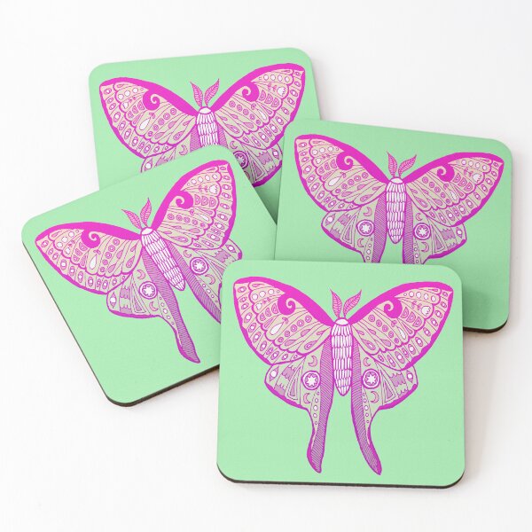 Item preview, Luna Moth Butterfly Pink and Mint designed and sold by Julie Erin Designs.