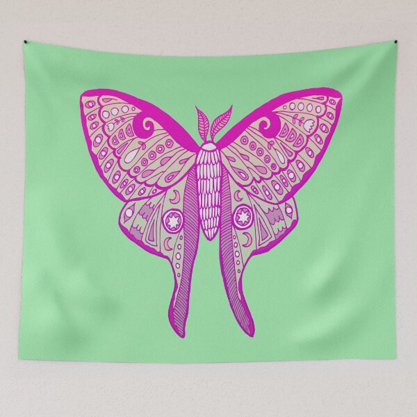 Item preview, Luna Moth Butterfly Pink and Mint designed and sold by Julie Erin Designs.
