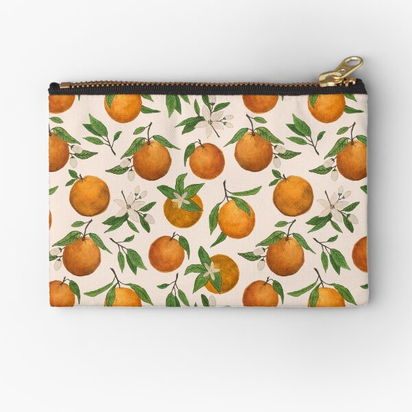Orange Blossom Pattern Zipper Pouch