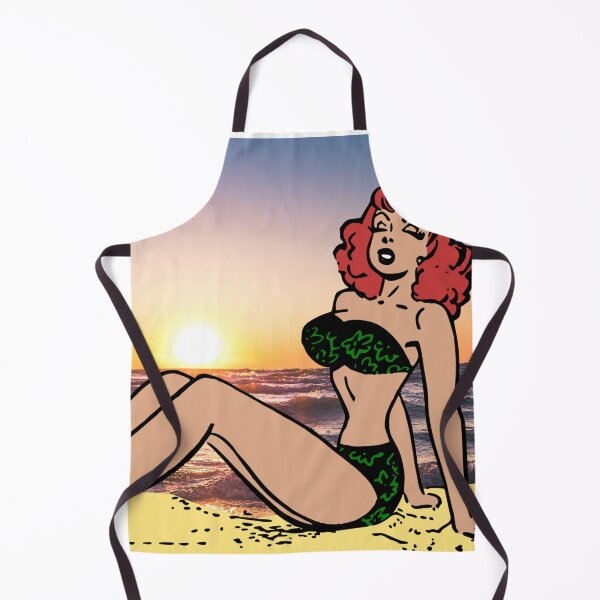 Item preview, Cartoon Girl in Bikini on Realistic Beach designed and sold by SquishStitches.