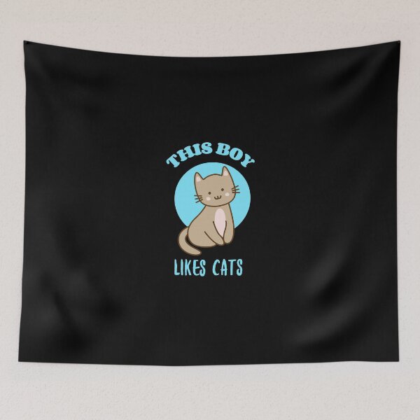 Item preview, This Boy Likes Cat - kawaii cat sitting & smiling designed and sold by GLwithUs.