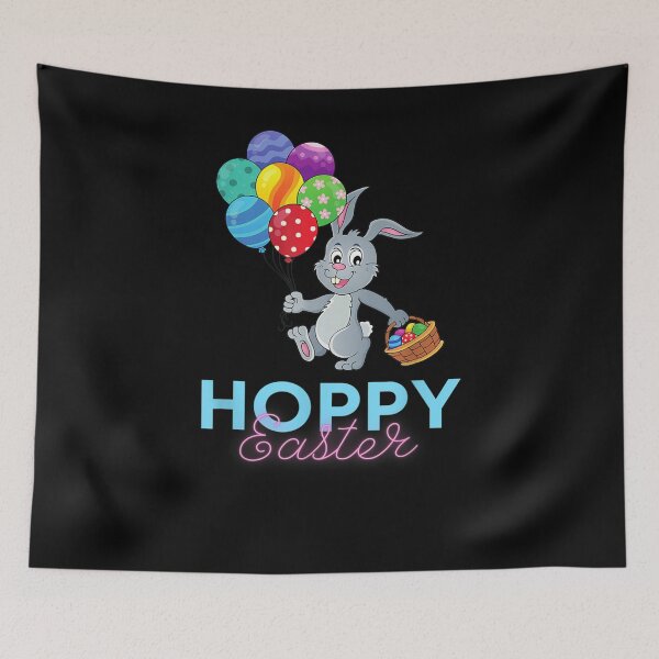 Item preview, Funny Cute Hoppy Happy Easter Bunny Balloons Eggs And Basket  designed and sold by beatabea.