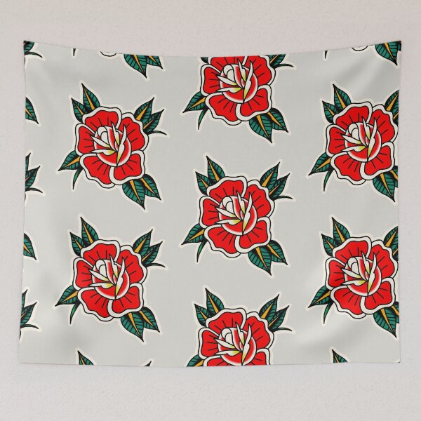 Item preview, rose old traditional tattoo designed and sold by rafaelwolf.