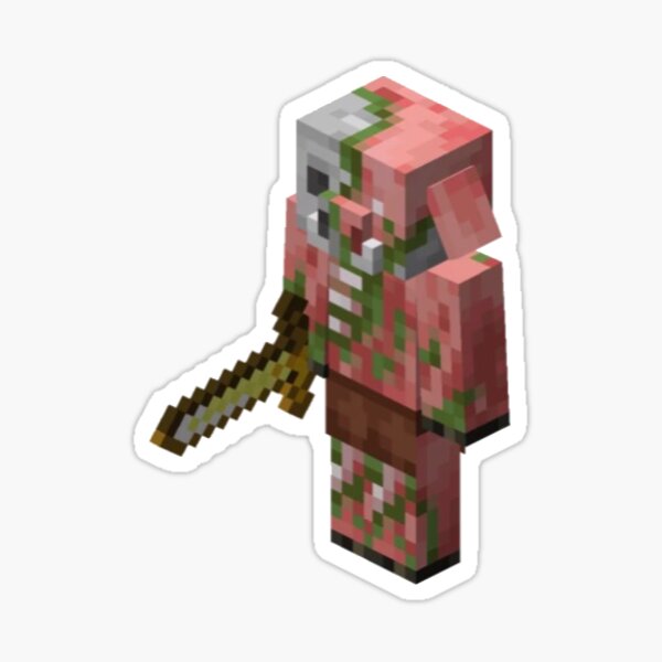 Minecraft Zombie Piglin Sticker By Wackyworms Redbubble