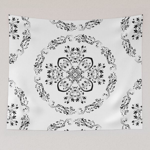 Item preview, Mandala black flowers designed and sold by Anahis Pineda.
