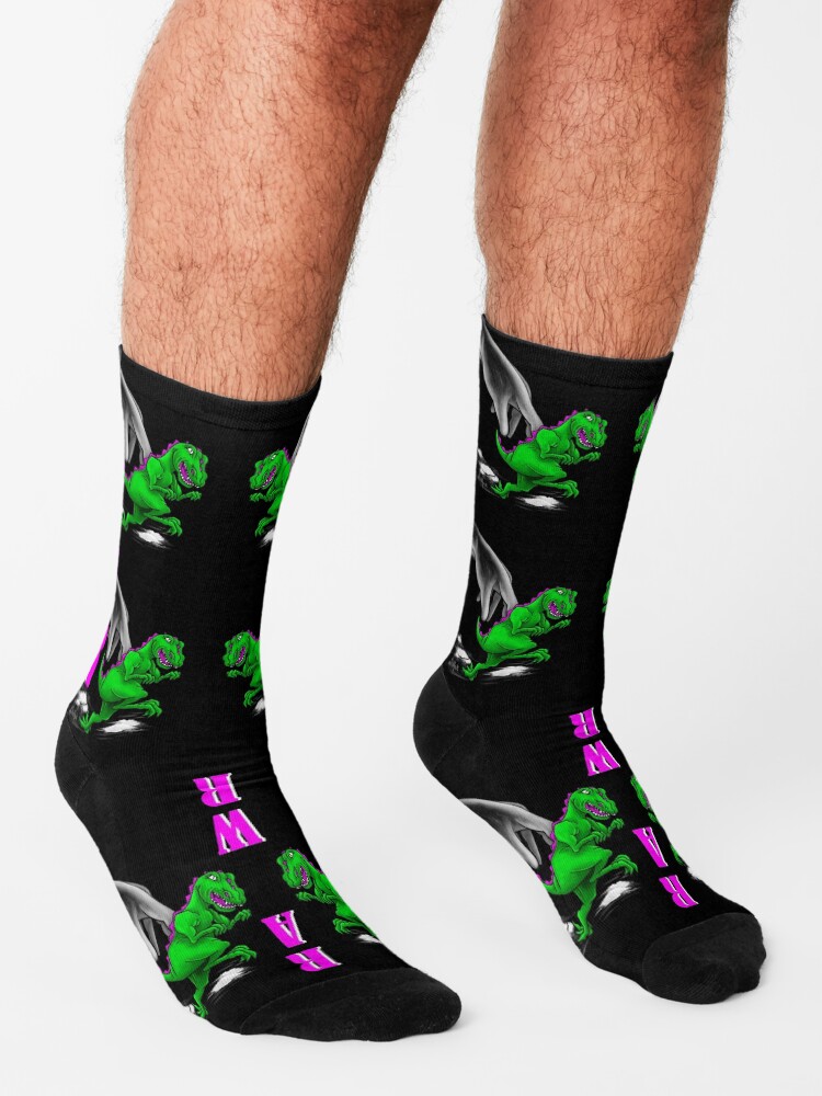 Alternate view of RAWR Dinosaur Sock Art Socks