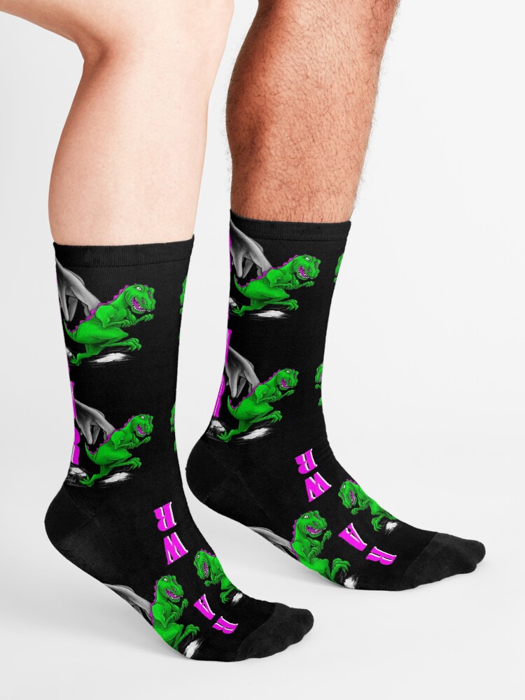 Alternate view of RAWR Dinosaur Sock Art Socks
