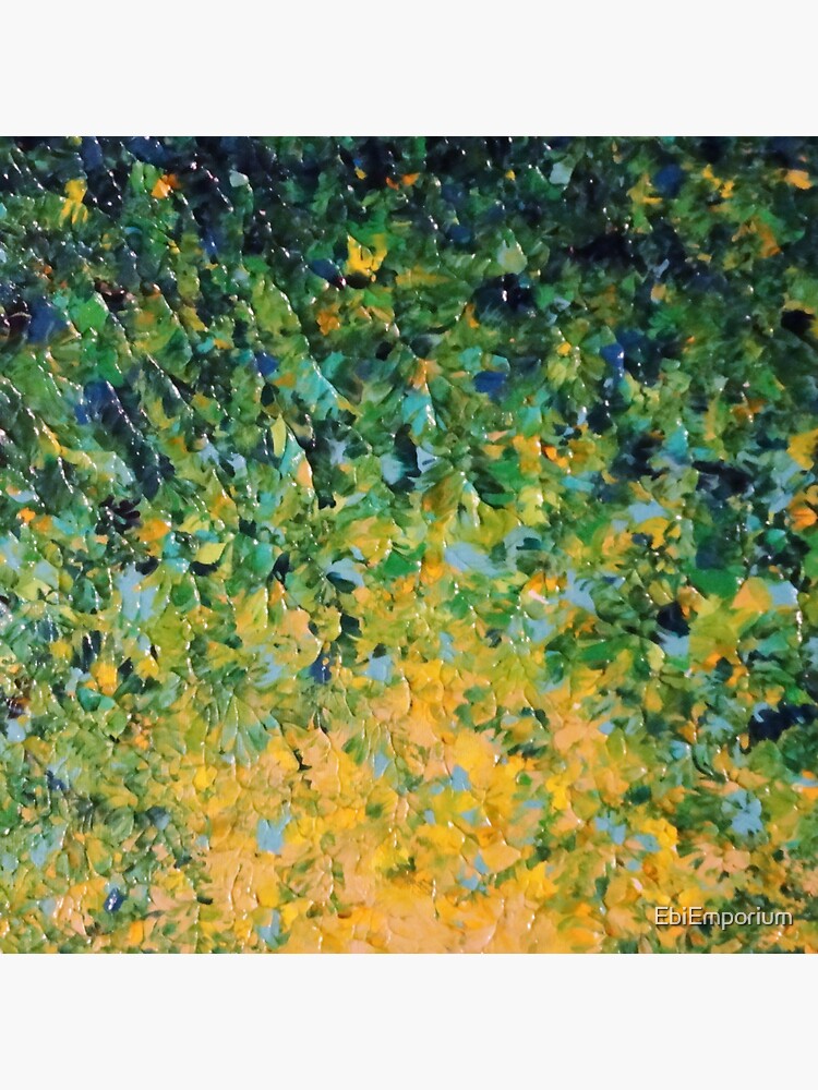 IRISH SUNRISE - Beautiful Vancouver Bold Lime Kelly Forest Green Sunrise Sunset Abstract Nature Painting by EbiEmporium