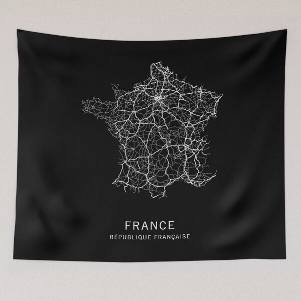 Aperçu de l'œuvre Carte routière de la France créée et vendue par clarkstpress.