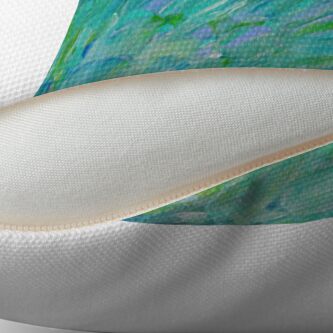Alternate view of SEA SCALES - Beautiful BC Ocean Theme Peacock Feathers Mermaid Fins Waves Blue Teal Abstract Throw Pillow