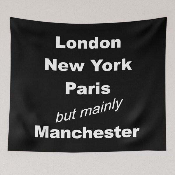 Item preview, London, New York, Paris 'but mainly' Manchester. designed and sold by iconatastic.