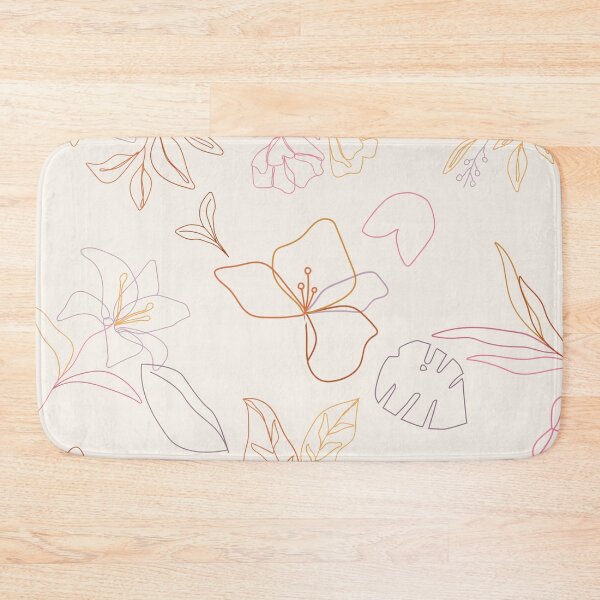 Item preview, Floral Line Art in Pinks and Beige designed and sold by SquishStitches.