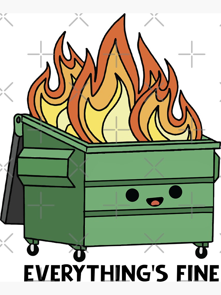 Thumbnail 3 of 3, Magnet, Funny Dumpster Fire Everything's Is Fine designed and sold by stivenes.