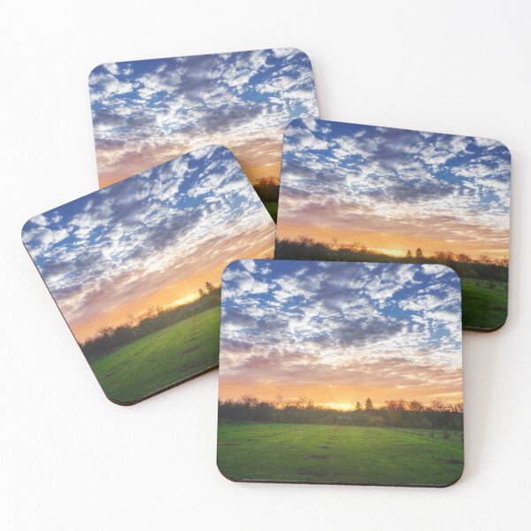 Item preview, Greenfield under the cloudy sky at sunset designed and sold by Dejan Travica.