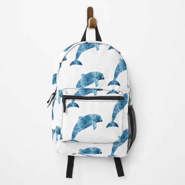Vista previa del artículo con la obra «Tie Dye Dolphin Ocean Blue White Waves», diseñado y vendido por not4fantasy.