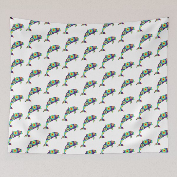 Item preview, Tie Dye Dolphin Bullseye Kaleidoscopic Colourful designed and sold by not4fantasy.