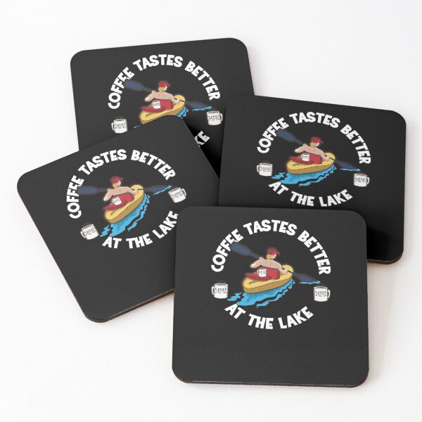 Item preview, Coffee tastes better at the lake Kayaker Design designed and sold by FalkDania.
