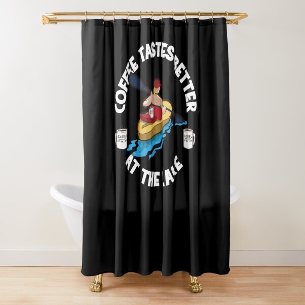Item preview, Coffee tastes better at the lake Kayaker Design designed and sold by FalkDania.