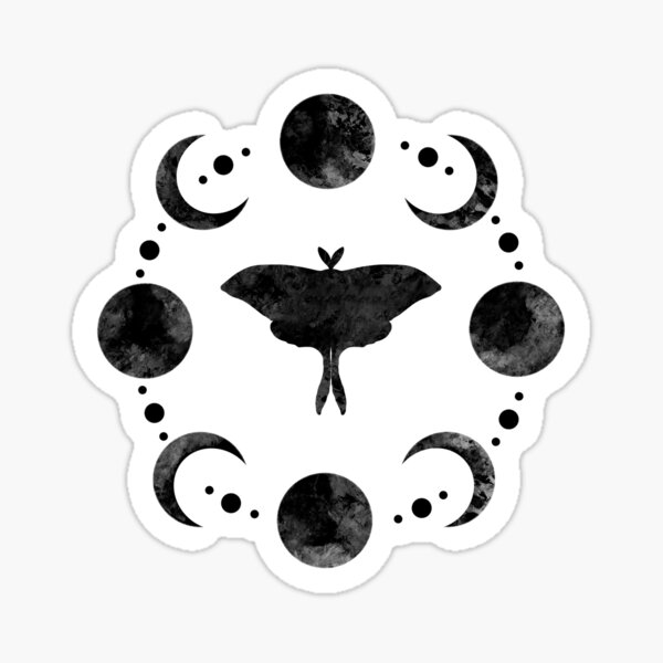 Luna Moth and Moons Sticker