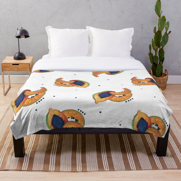 Papaya Celebration Throw Blanket