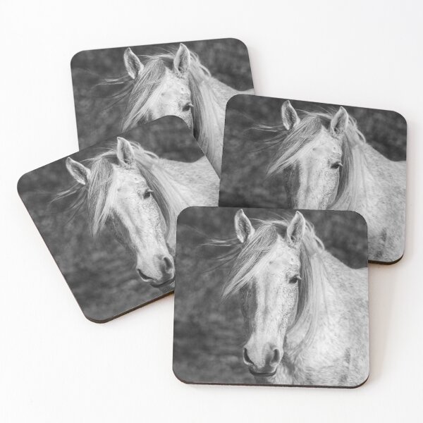 Item preview, Portrait of white horse, with mane flying in the wind. designed and sold by AylaHarbich.