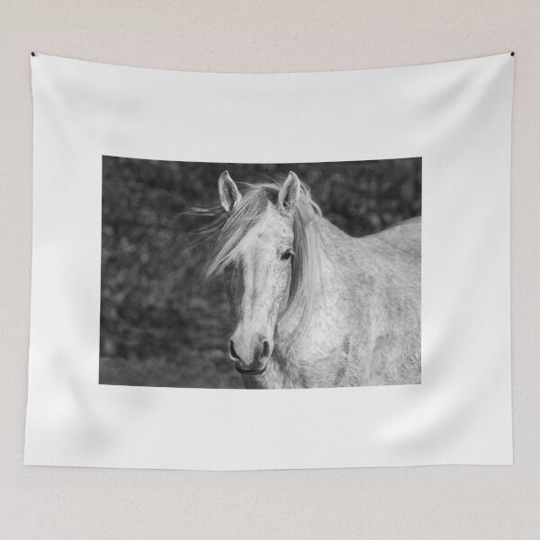 Item preview, Portrait of white horse, with mane flying in the wind. designed and sold by AylaHarbich.