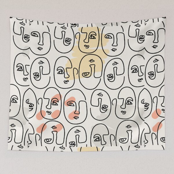 Item preview, Face Line Art Contemporary Abstract Art Print  designed and sold by Dollfacedesign.