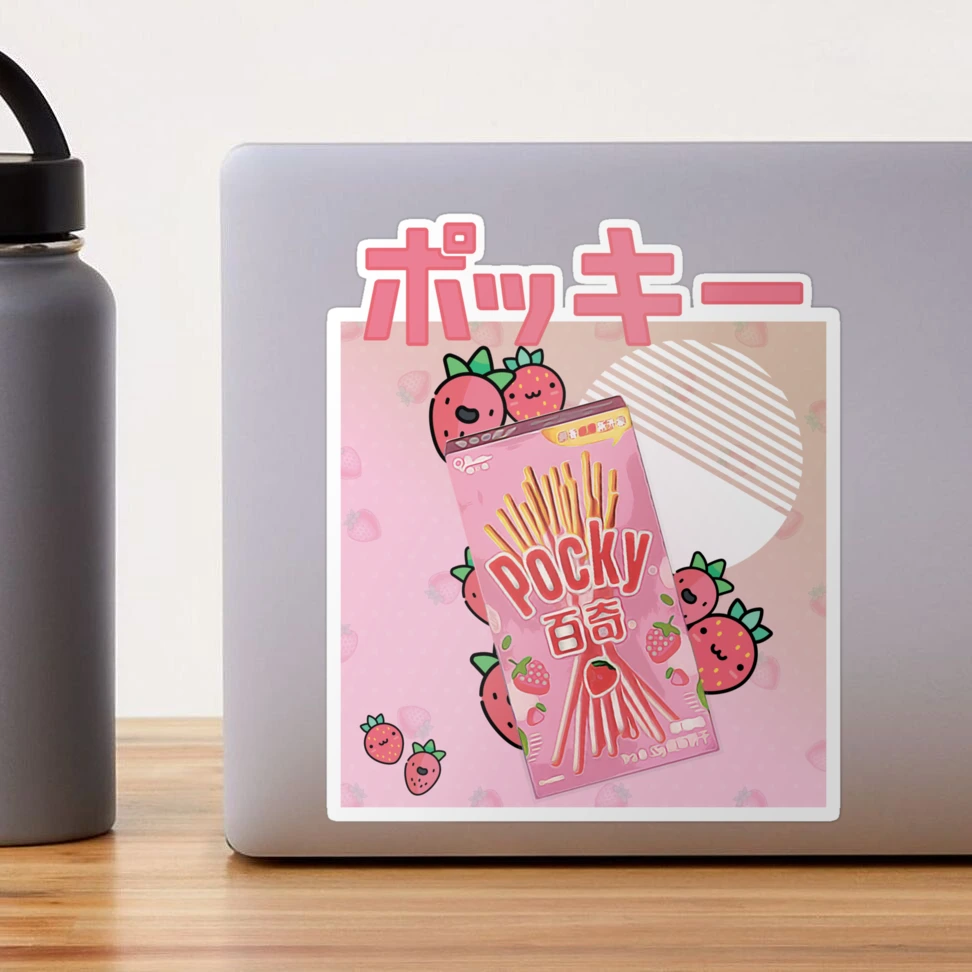 Kawaii Strawberry Pocky Sticker for Sale by Hapoel