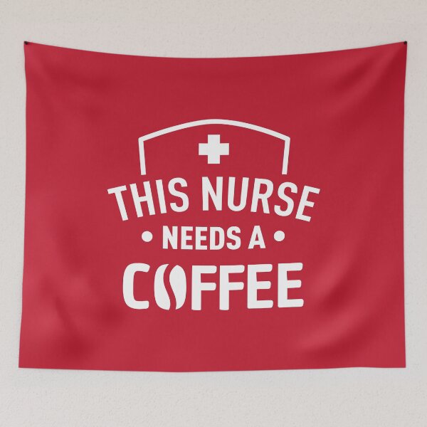 Item preview, This Nurse Needs a Coffee - Red BG designed and sold by ClaudiaGrosso.
