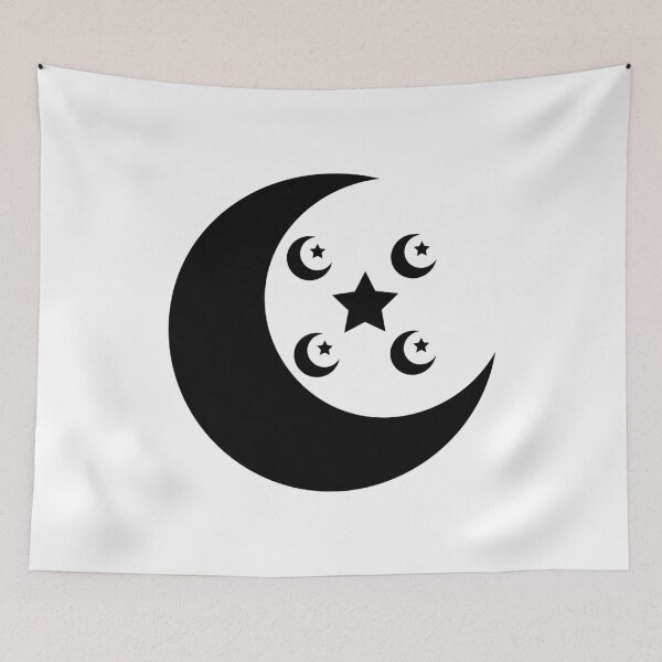 Item preview, Black Crescent Moon and Star Pattern designed and sold by ShaunSandhu.