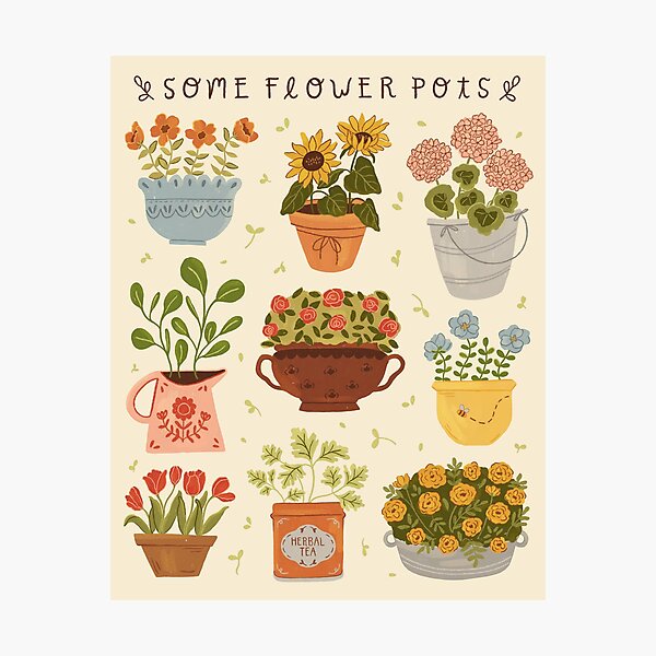 Item preview, Quelques pots de fleurs designed and sold by ohjessmarie.