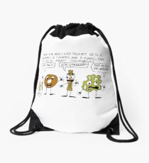 Fred the Mustard Packet Gets a Doughnut, a Churro, and a Funnel Cake to Talk About Themselves. Drawstring Bag
