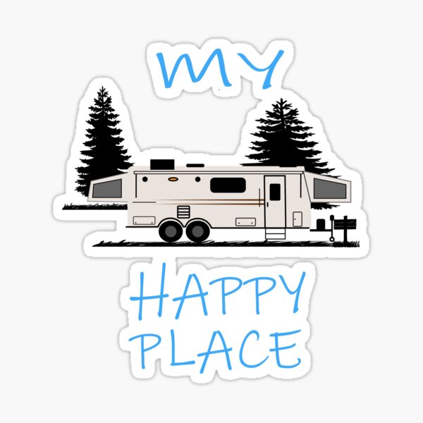"My Happy Place Camper" Sticker by countrydesigns Redbubble
