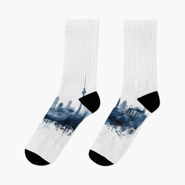Item preview, Berlin Skyline Navy Blue Watercolor by Zouzoumio Art designed and sold by zouzounioart.