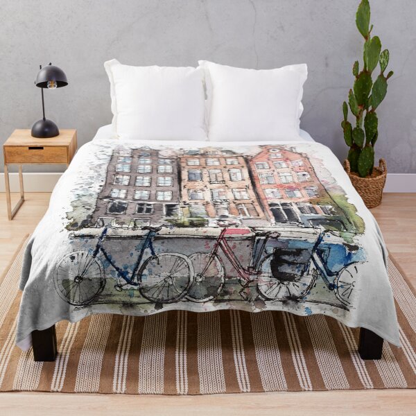Artikelvorschau, Amsterdam - Aquarellstadtillustration entworfen und verkauft von Andreea Nae.