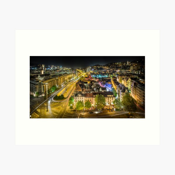 Item preview, Stuttgart, Germany quarter at night designed and sold by wulfman65.