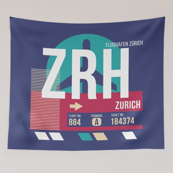 Item preview, Zurich, Switzerland (ZRH) Airport Code Baggage Tag designed and sold by SLAG-Creative.