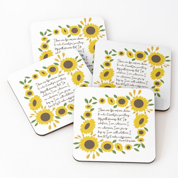 Item preview, Jimmy Carter “One Life, One Chance” Sunflower Quote designed and sold by GrellenDraws.