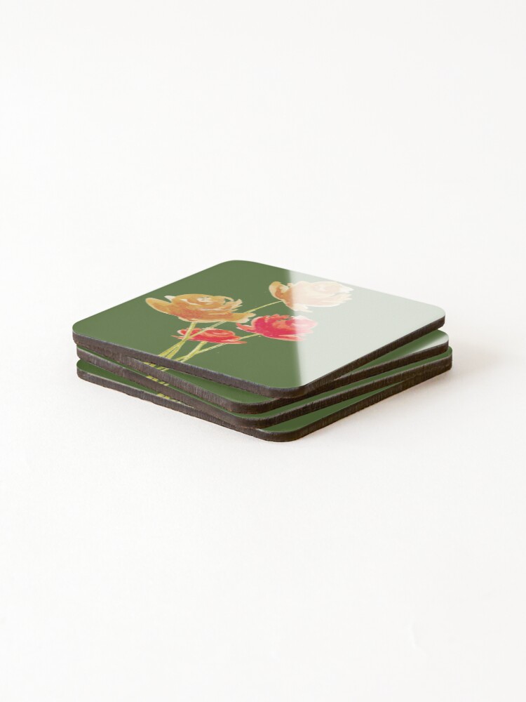 Thumbnail 4 of 5, Coasters (Set of 4), Simple Roses designed and sold by JaneyMags.