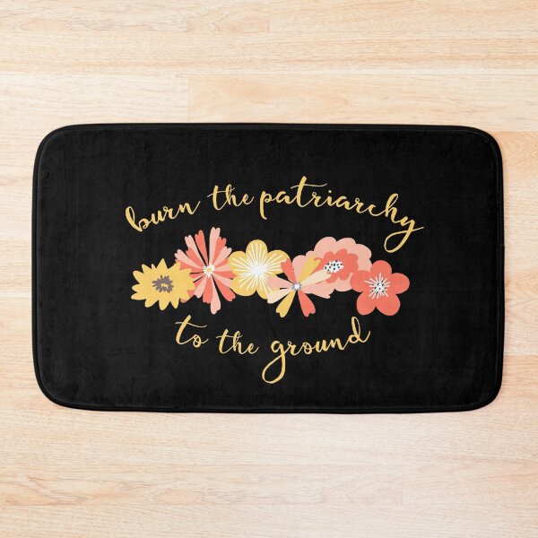 Item preview, Irreverent Truths: Burn the patriarchy to the ground (yellow and orange flowers, yellow text) designed and sold by Ofeefee.