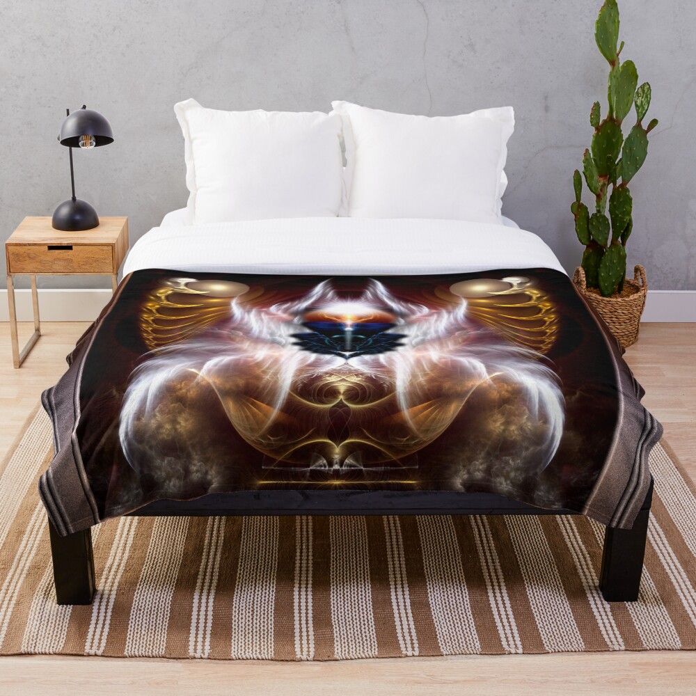 Xzendor7 Comforters, Duvet Covers and Throw Blankets - Elegance and Beauty 14 The Heart Of Arkus Fantasy Fractal Art Composition Throw Blanket