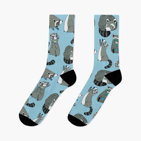 Item preview, Raccoons - Cute Grey and Blue Cartoon Animal Pattern designed and sold by TheRainbowRoom.