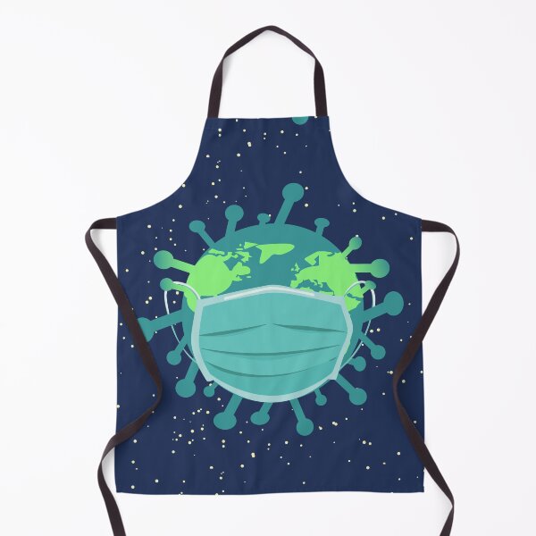 Item preview, Earth in the form of covid-19 in spice wearing face mask designed and sold by PhotoPrise.