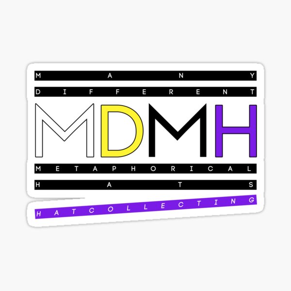Many Different Metaphorical Hats V2 (hat collecting) Sticker
