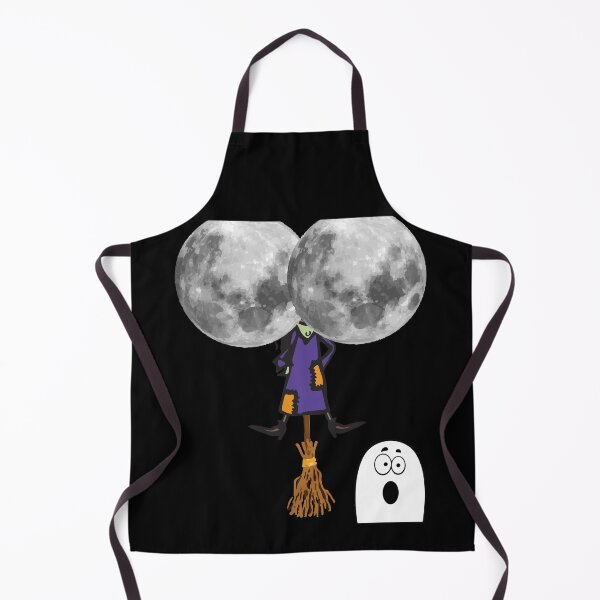 Item preview, Funny Halloween Witch Flying Up Blue Moon With Ghost designed and sold by Ginger217.