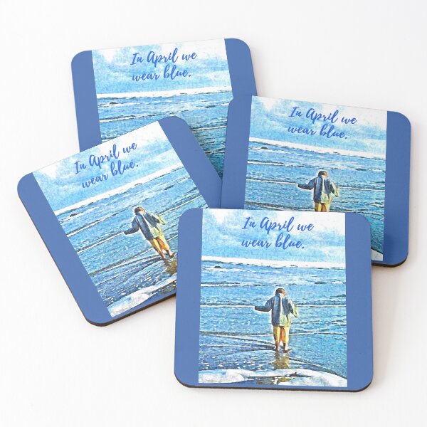 Item preview, In April We Wear Blue- Gorgeous autism awareness shirt with a beautiful beach and impressionist background T-Shirt designed and sold by CristalleLisa.